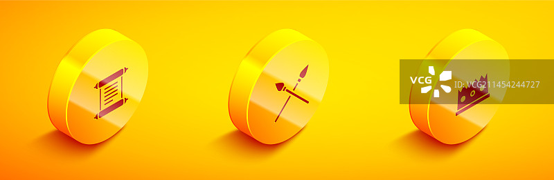 2.5D法令羊皮纸卷轴交叉组合图片素材