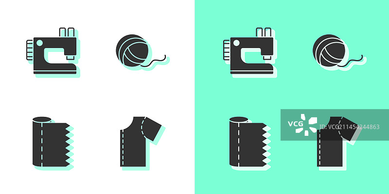 缝纫图案机纺织面料卷套装图片素材