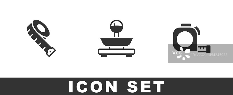 卷尺秤和卷尺套装图片素材