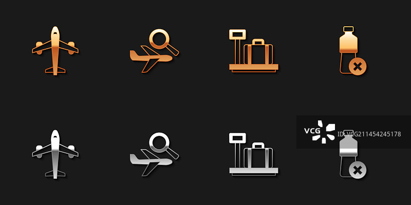 飞机搜索比例与手提箱图片素材