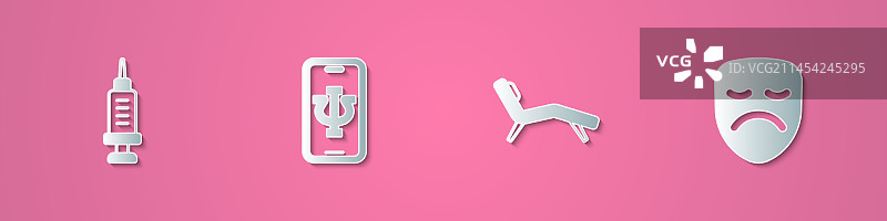 剪纸：药物成瘾与心理医生图片素材