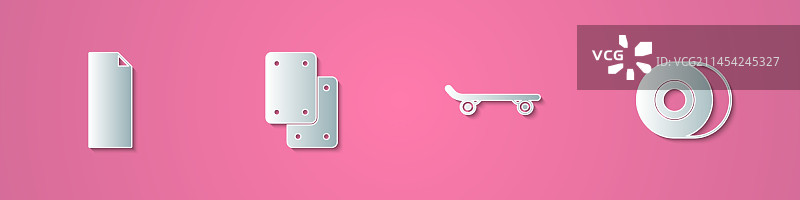 剪纸滑板砂纸护膝套装图片素材