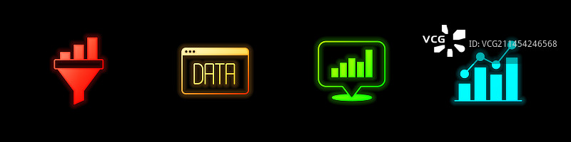 带有图表数据分析的销售漏斗图片素材