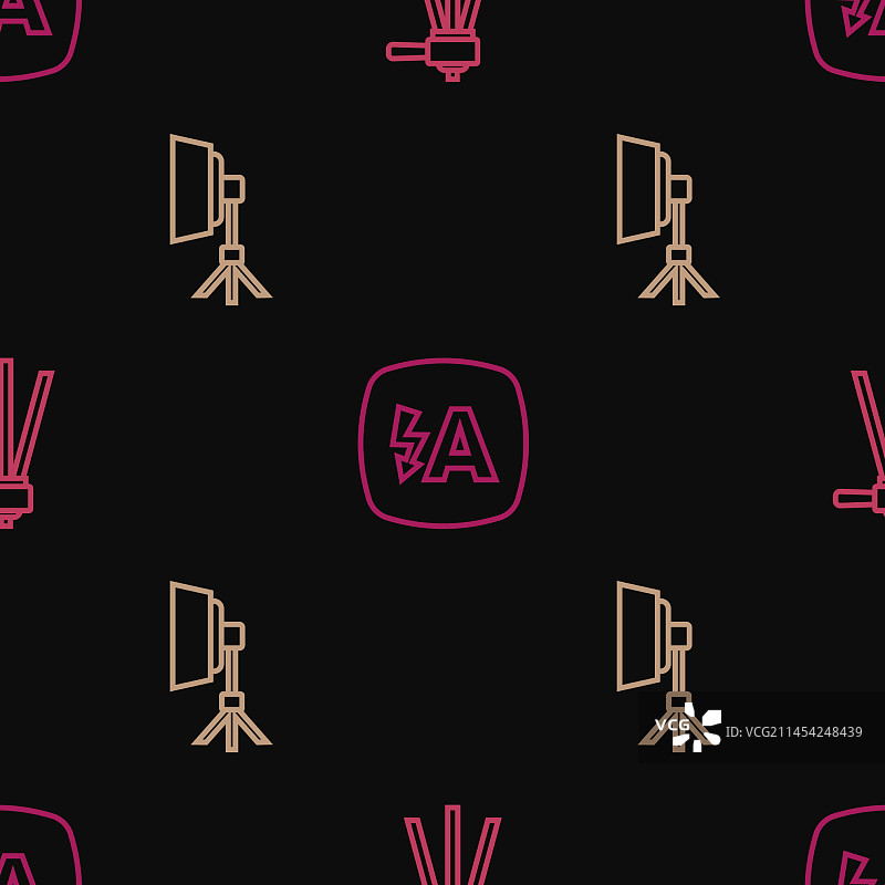 三脚架柔光箱与自动闪光灯线条素材图片素材