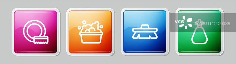 洗碗池和肥皂泡套装图片素材