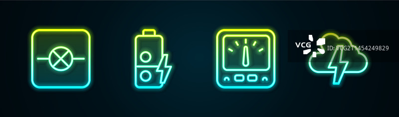 电子电路电池中的线条灯图片素材