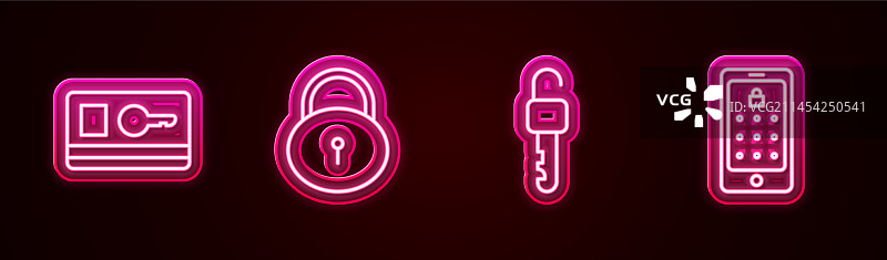 钥匙卡锁已解锁的钥匙和手机图片素材