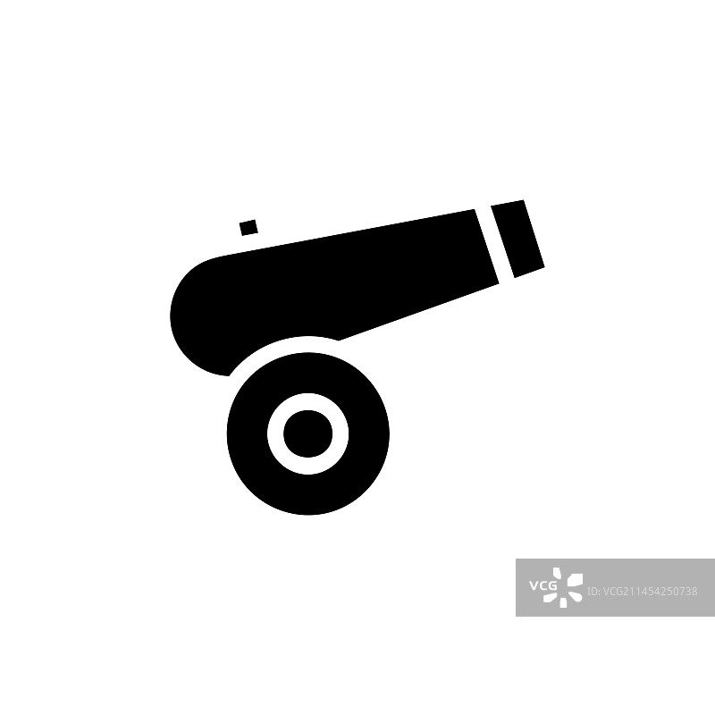 黑色军用大炮图标图片素材