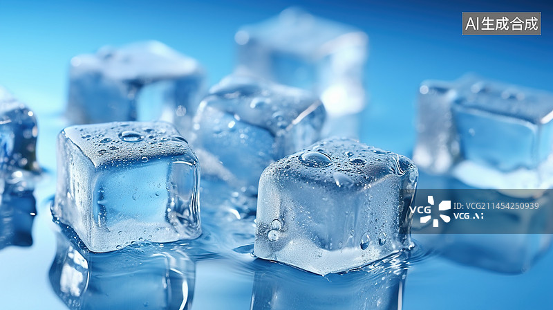 【AI数字艺术】冰块插画背景图片素材