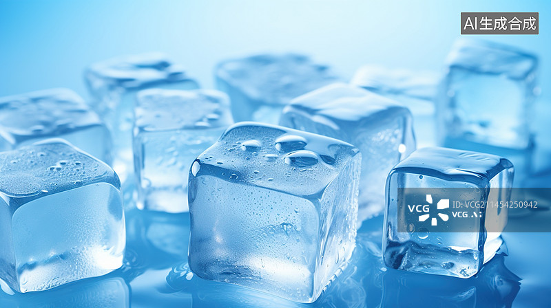 【AI数字艺术】冰块插画背景图片素材