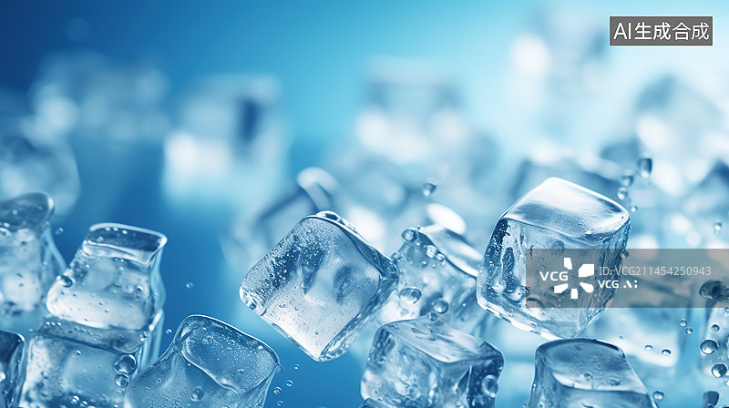 【AI数字艺术】冰块插画背景图片素材