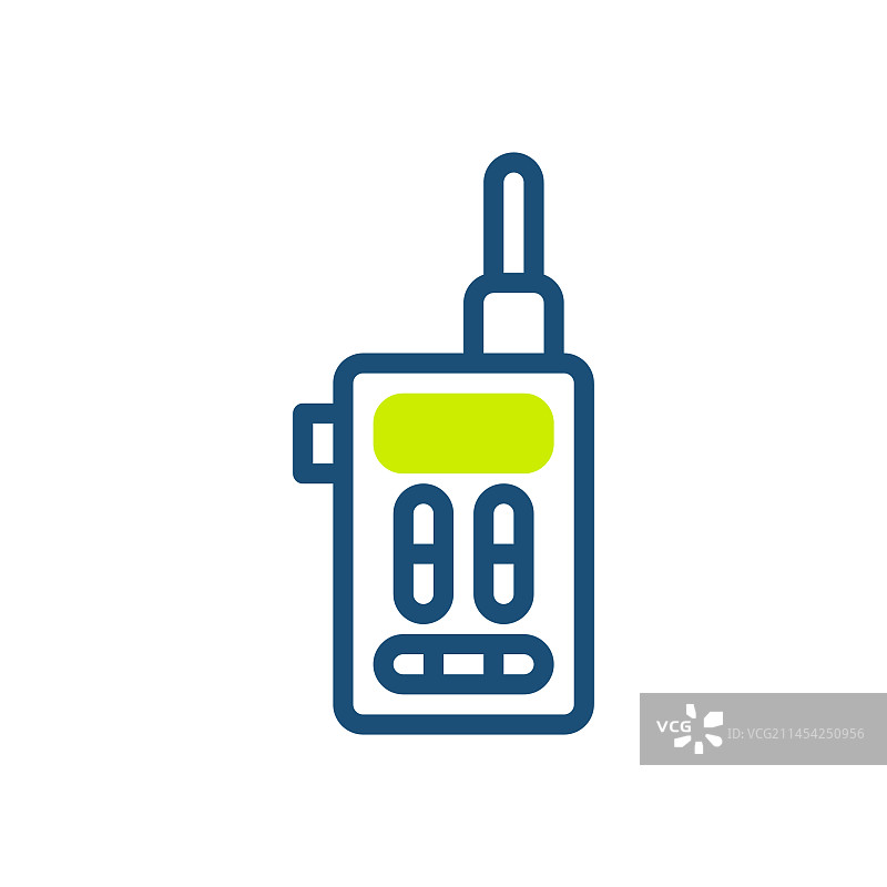 双色调绿蓝色对讲机图标图片素材