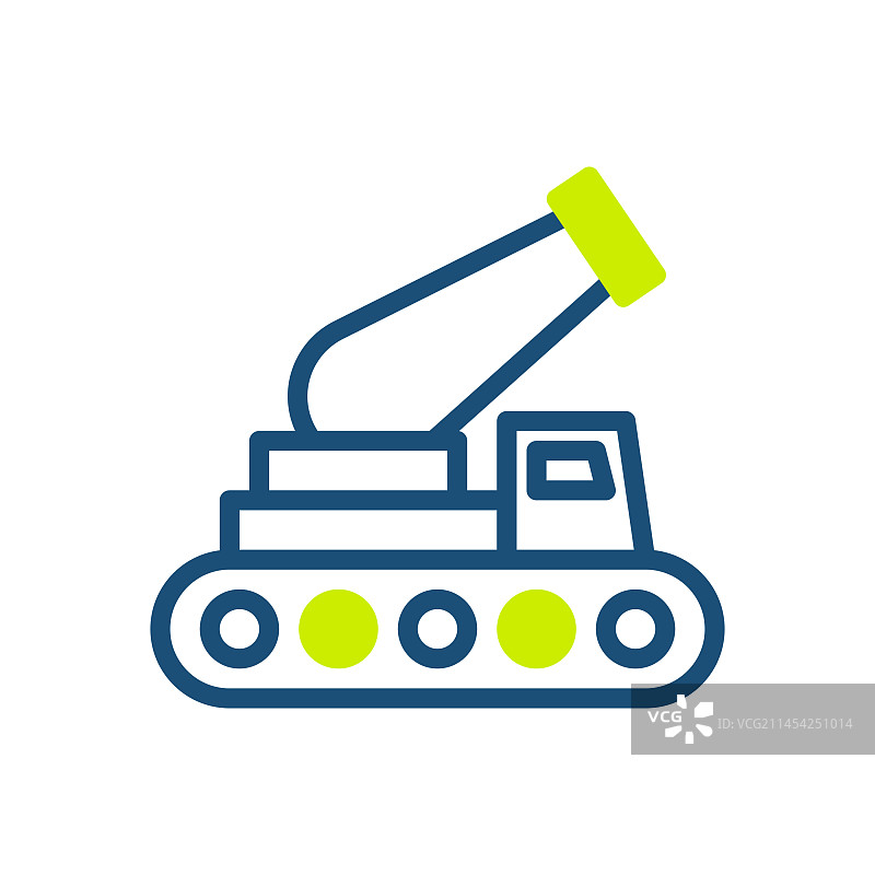 绿色蓝色双色军事火炮图标图片素材