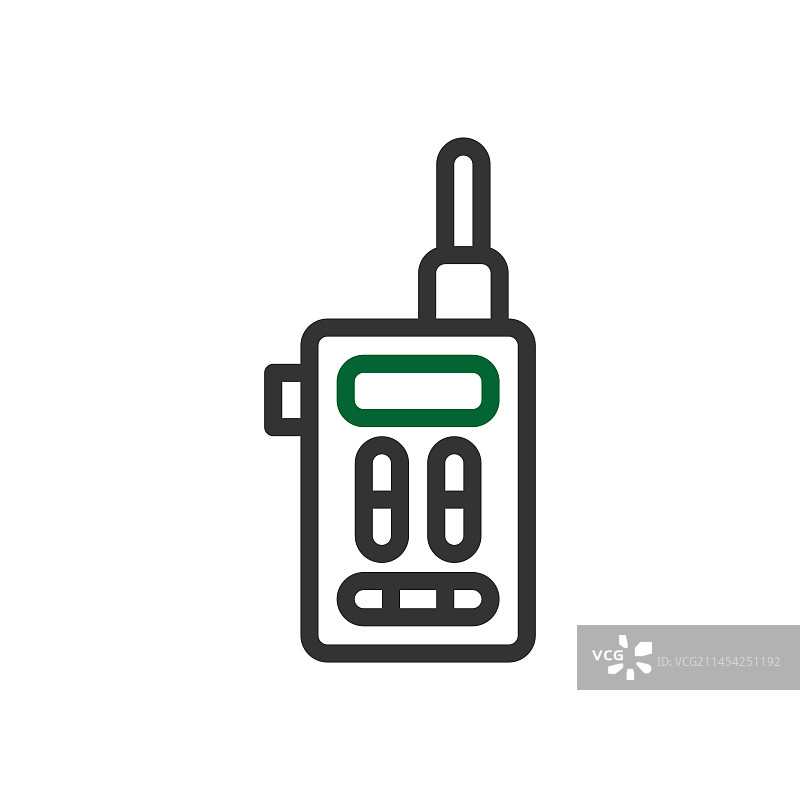 双色灰绿色对讲机图标图片素材