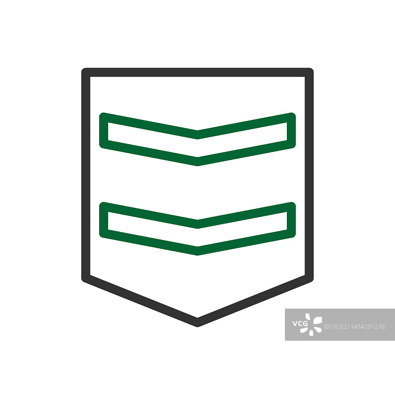 军事灰绿色双色徽章图标图片素材