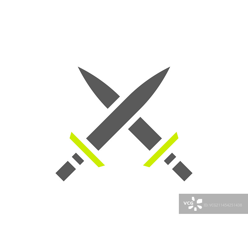 剑图标渐变绿蓝色军事风格图片素材