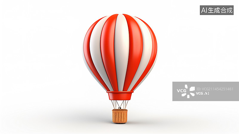 【AI数字艺术】3D渲染热气球图标图片素材