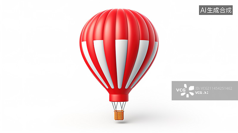 【AI数字艺术】3D渲染热气球图标图片素材
