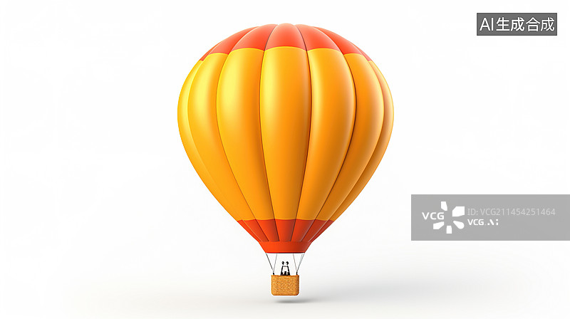 【AI数字艺术】3D渲染热气球图标图片素材