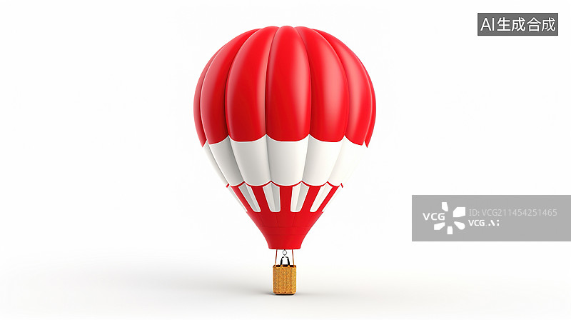 【AI数字艺术】3D渲染热气球图标图片素材