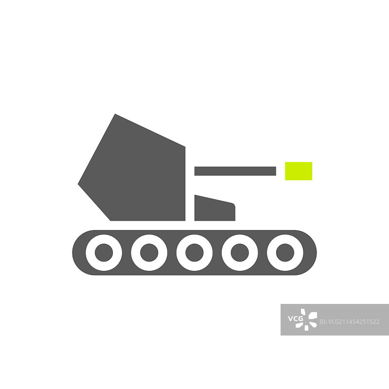 军事坦克图标，绿蓝色渐变图片素材