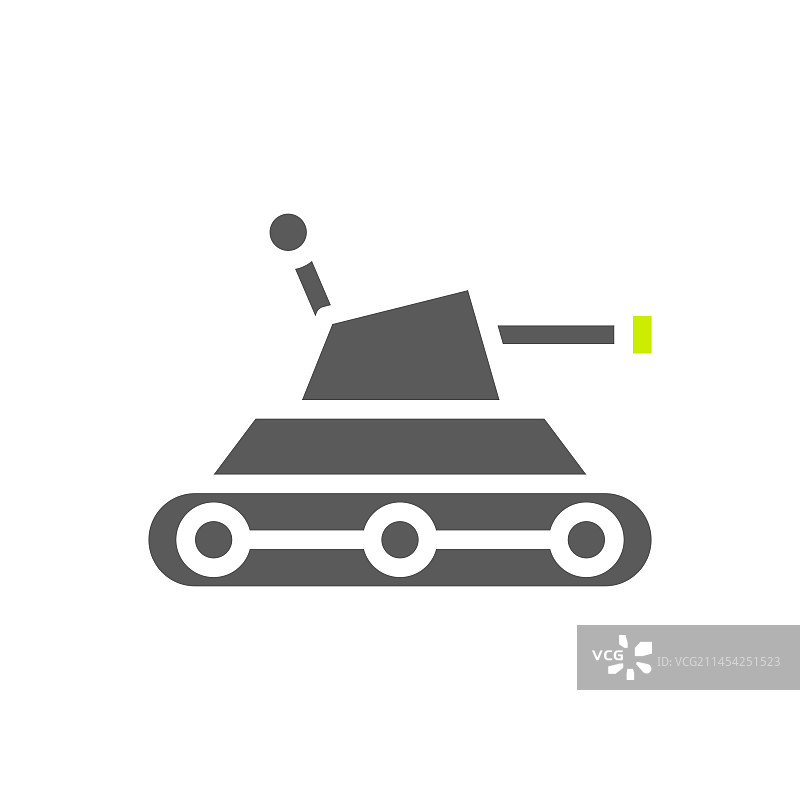 军事坦克图标，绿蓝色渐变图片素材