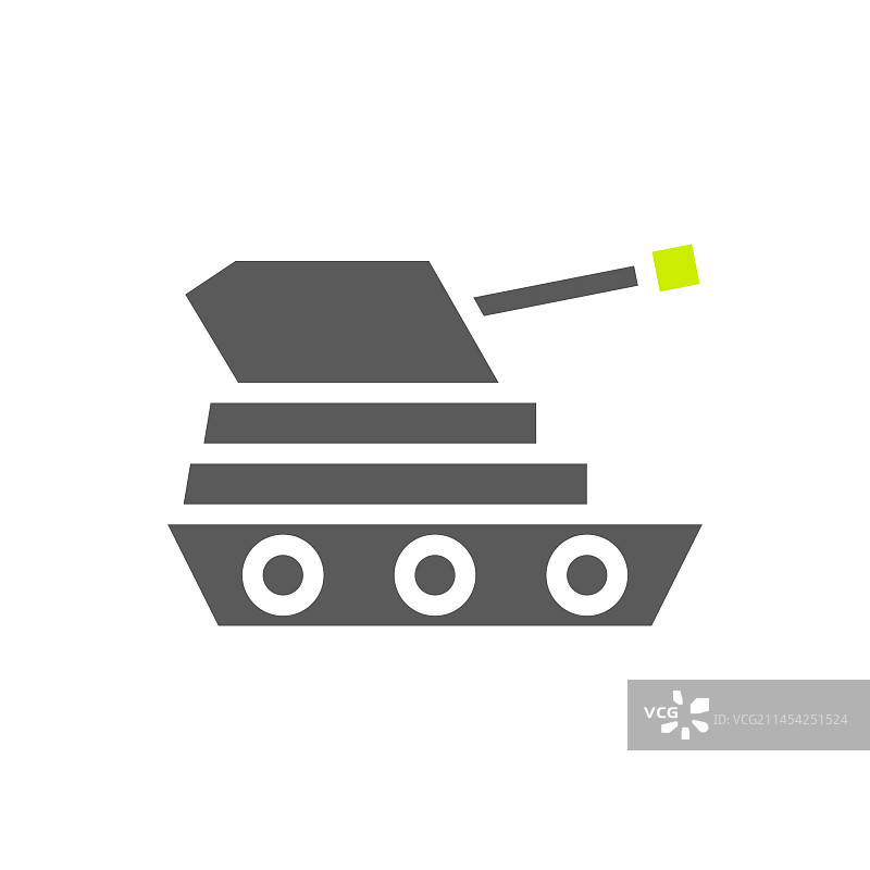 军事坦克图标，绿蓝色渐变图片素材