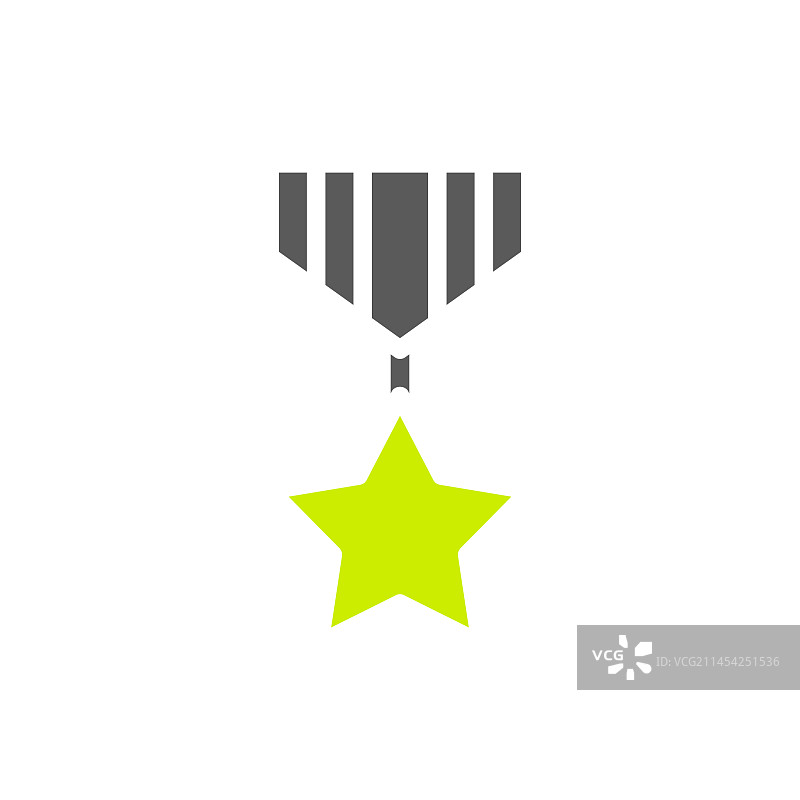 渐变绿蓝色军事奖章图标图片素材