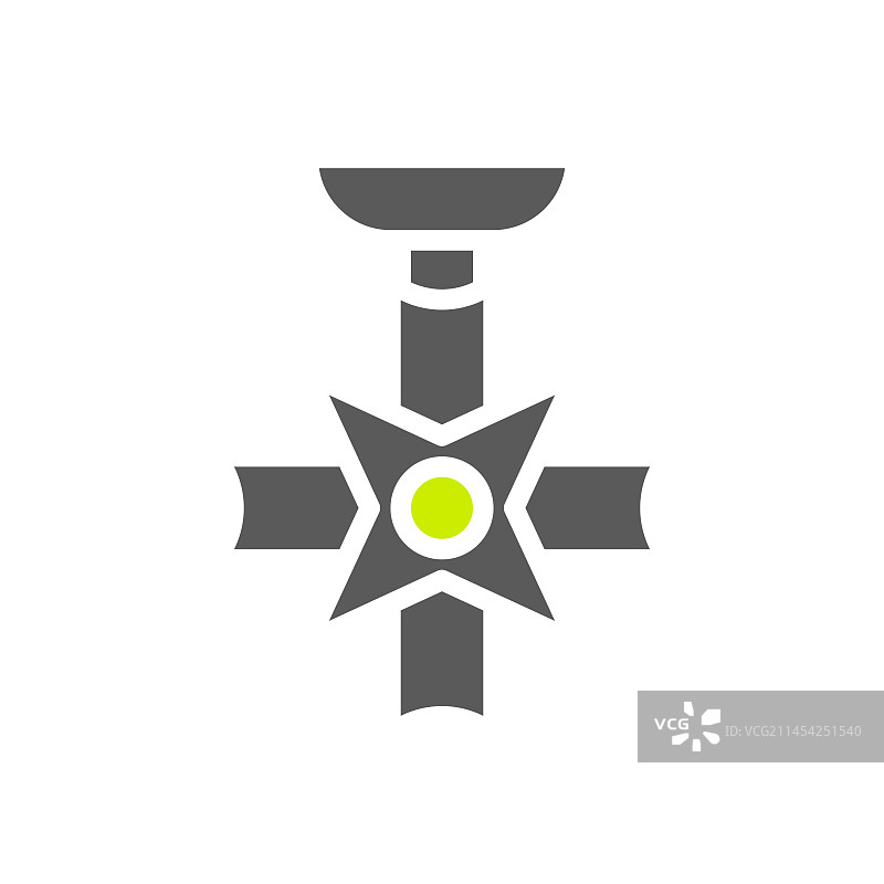 渐变绿蓝色军事奖章图标图片素材