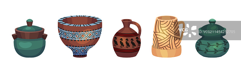 陶瓷花瓶和手工陶土容器图片素材