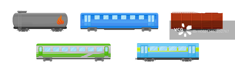 客货列车铁路运输图片素材