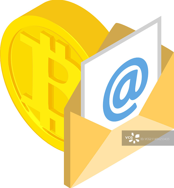 比特币加密货币2.5D图标图片素材