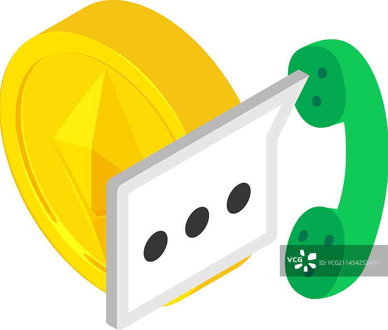 以太坊加密货币2.5D图标图片素材