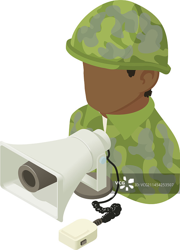 军人演讲图标2.5D图片素材