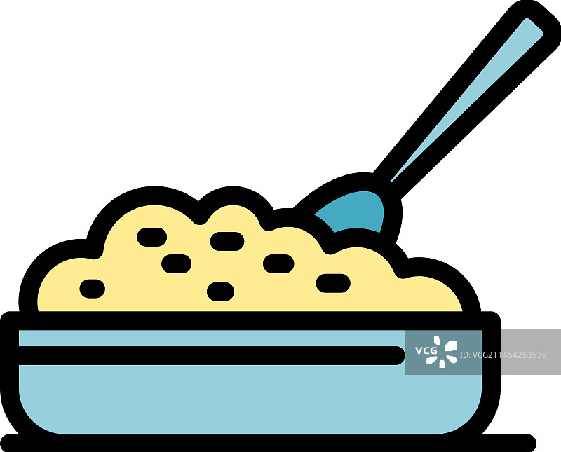 燕麦早餐扁平图标图片素材