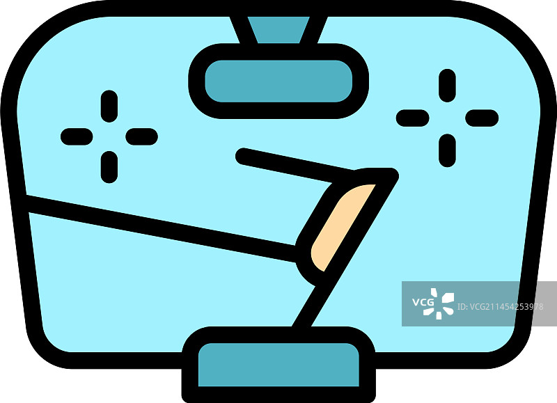 干净的挡风玻璃雨刷图标（扁平）图片素材