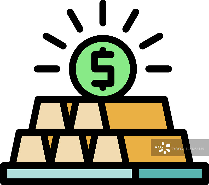 扁平金条图标图片素材