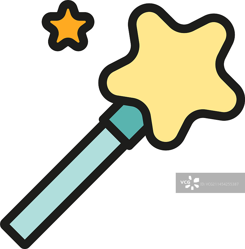 扁平风格魔法棒工具图标图片素材