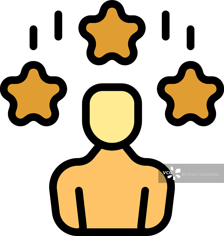 个人技能星星扁平图标图片素材