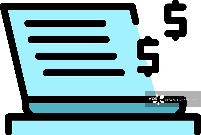 在线赚钱图标（扁平风格）图片素材