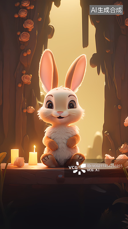 【AI数字艺术】可爱的3D兔子图片素材