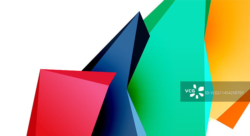 三维低多边形三角形几何设计图片素材