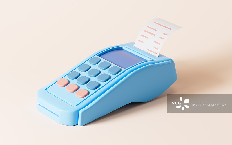 卡通pos机3D渲染图片素材