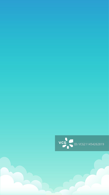 蓝天白云背景插画图片素材
