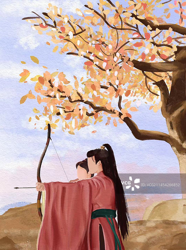 古风传统唯美插画图片素材