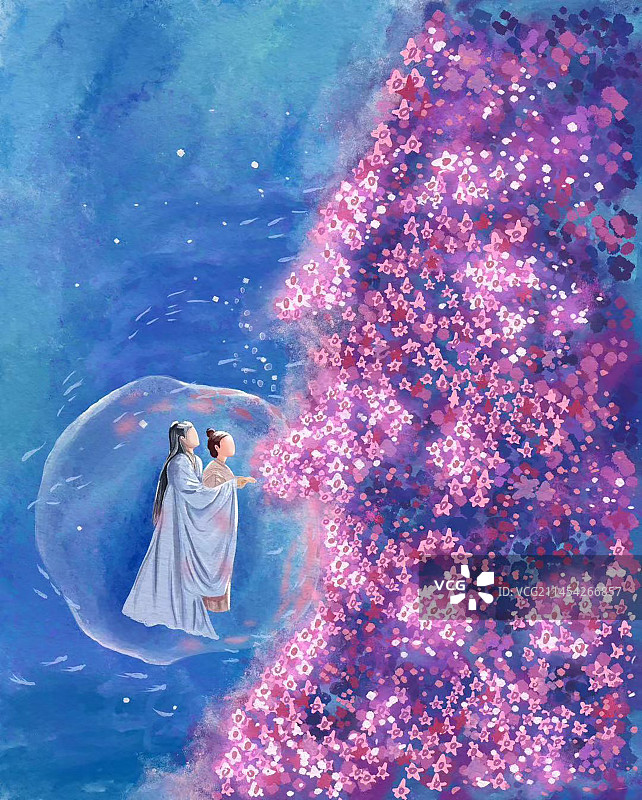 古风海底唯美插画图片素材