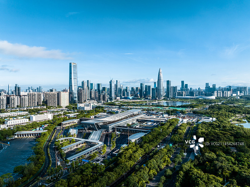 深圳 航拍 深圳湾口岸 人才公园 南山区图片素材