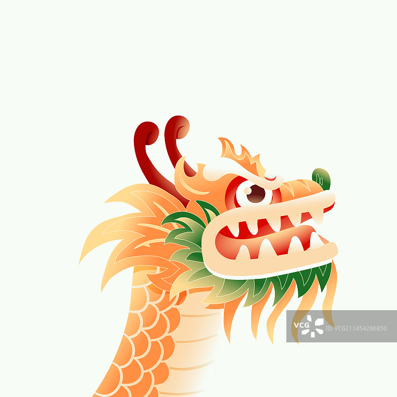 卡通传统节日元旦年俗过年春节新年龙年生肖辰龙2024家人亲子年夜饭财神红包古建筑国潮风渐变矢量插画图片素材