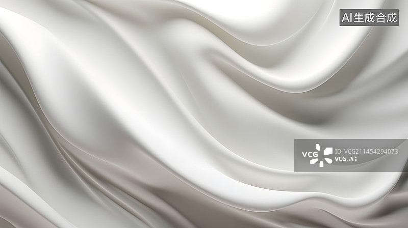 【AI数字艺术】数码白色奶油曲线雕塑抽象图形海报网页PPT背景图片素材