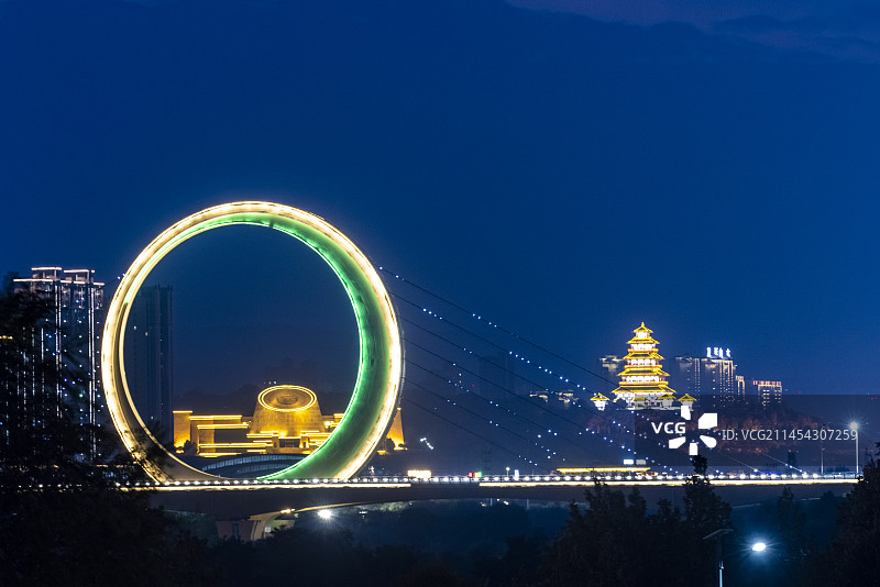 渭河日月同辉图片素材